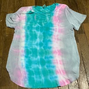 Tie die pink teal womens size large